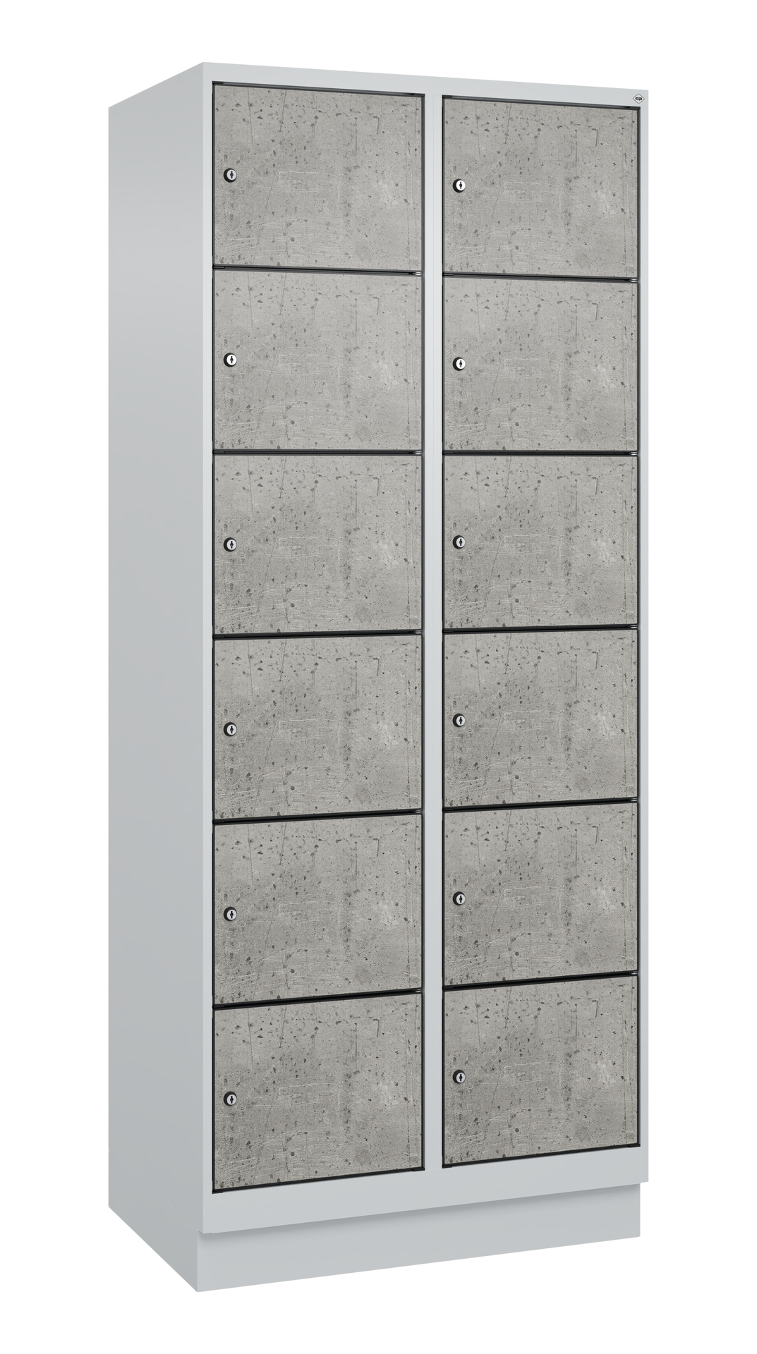 C+P Schlie�fachschrank Evolo PLUS, Sockel, 12 F�cher, 1950x800x500mm