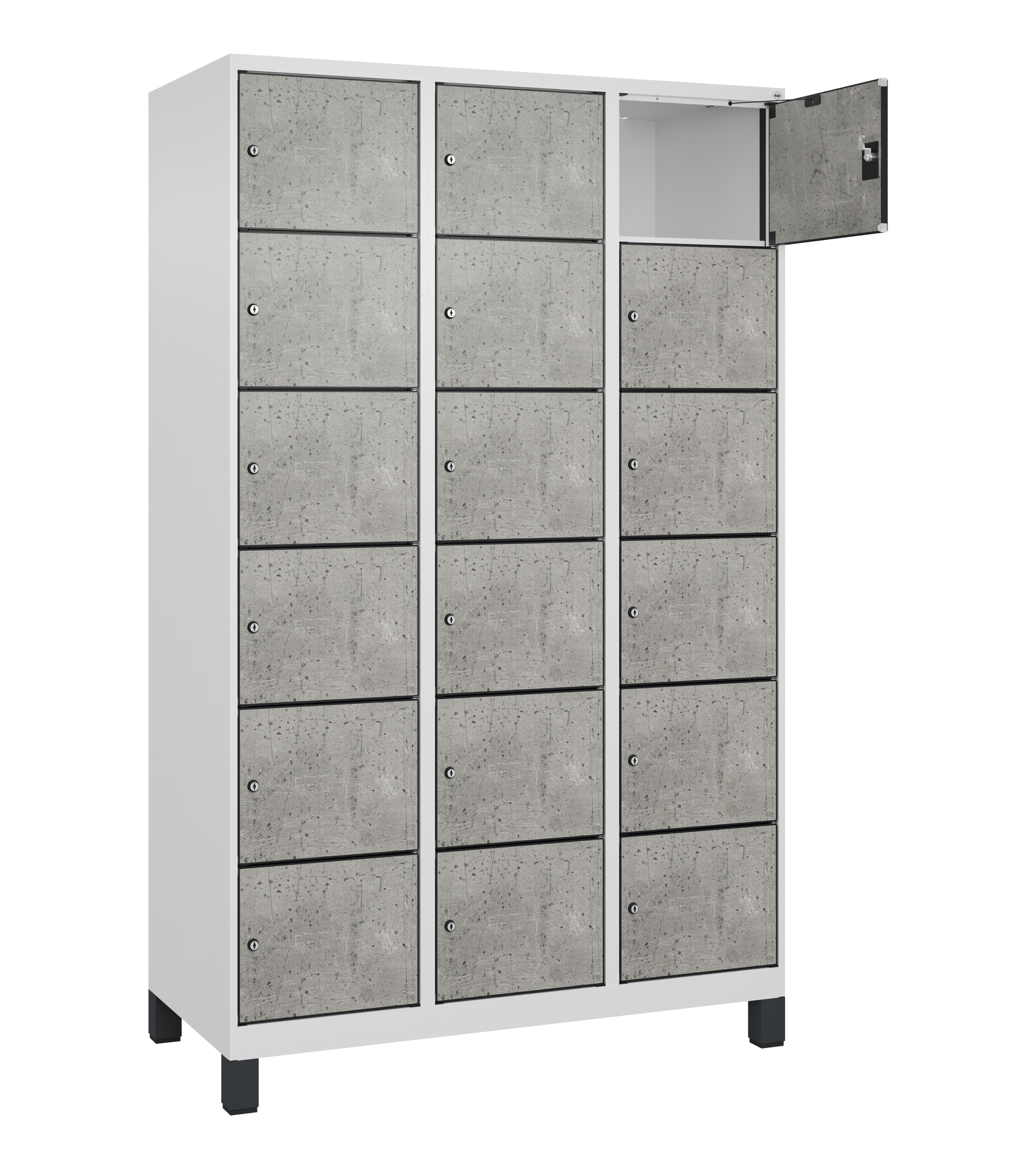 C+P Schlie�fachschrank Evolo PLUS, F��e, 18 F�cher, 1950x1200x500mm