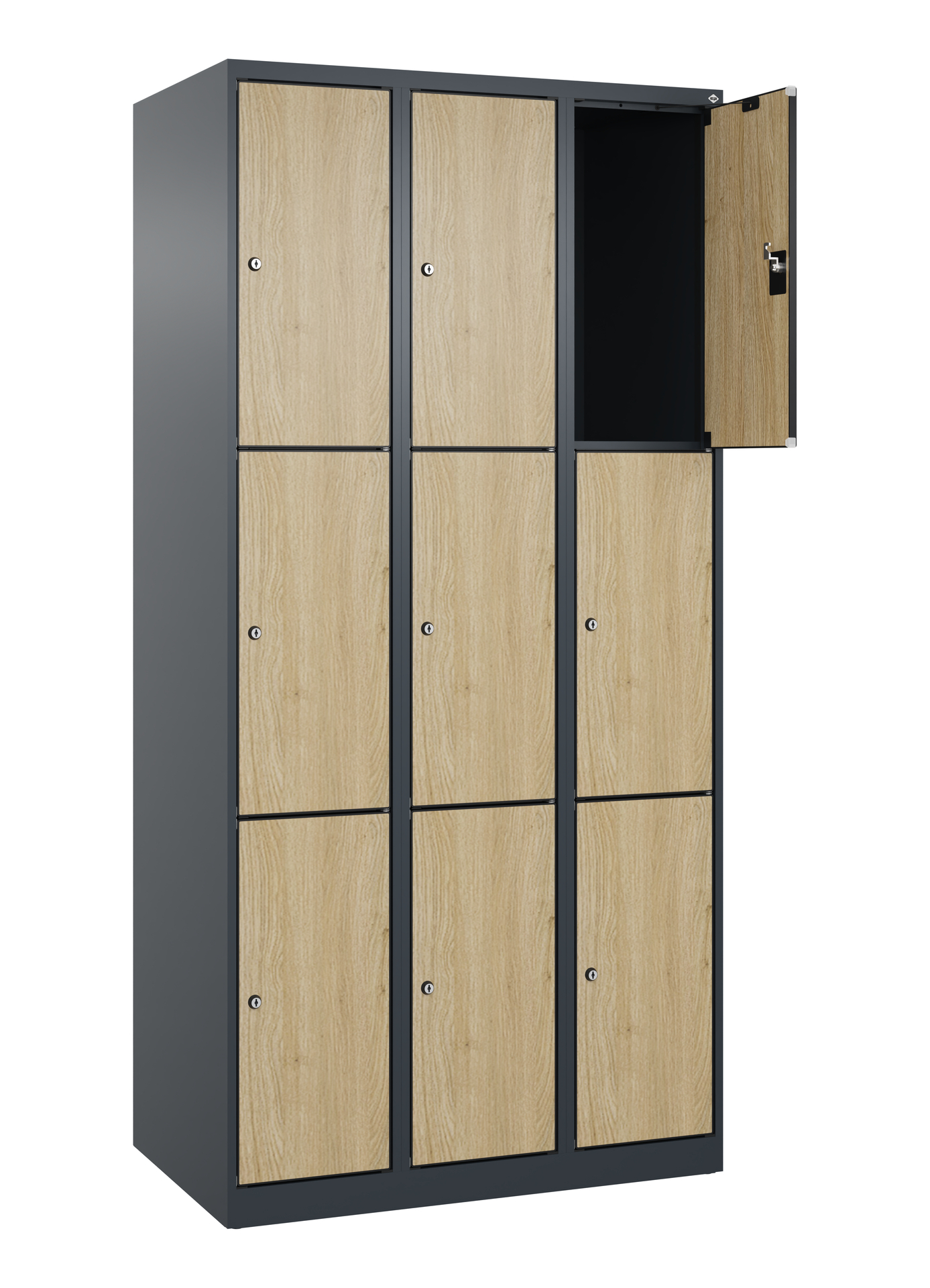 C+P Schlie�fachschrank Evolo PLUS, 9 F�cher, 1850x900x500mm