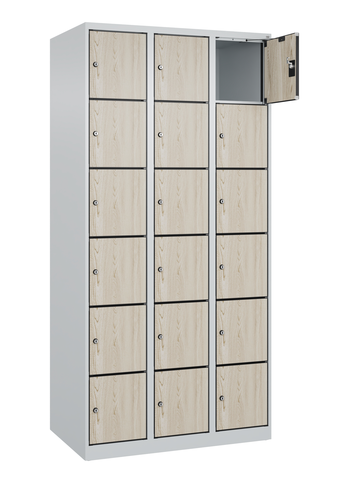 C+P Schlie�fachschrank Evolo PLUS, 18 F�cher, 1850x900x500mm
