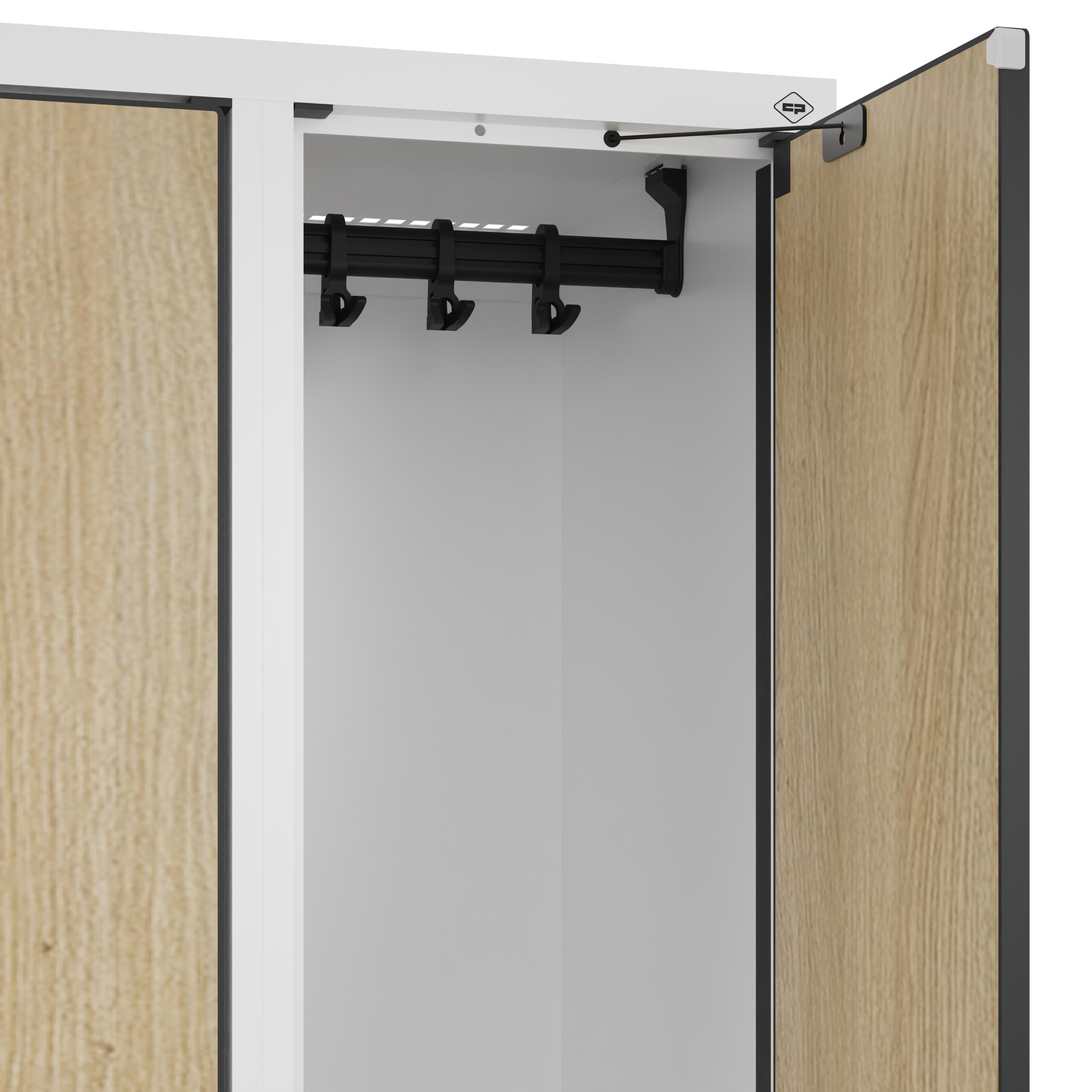 C+P Doppelst�ckiger Spind Evolo PLUS, 2 F�cher, 1950x300x815mm