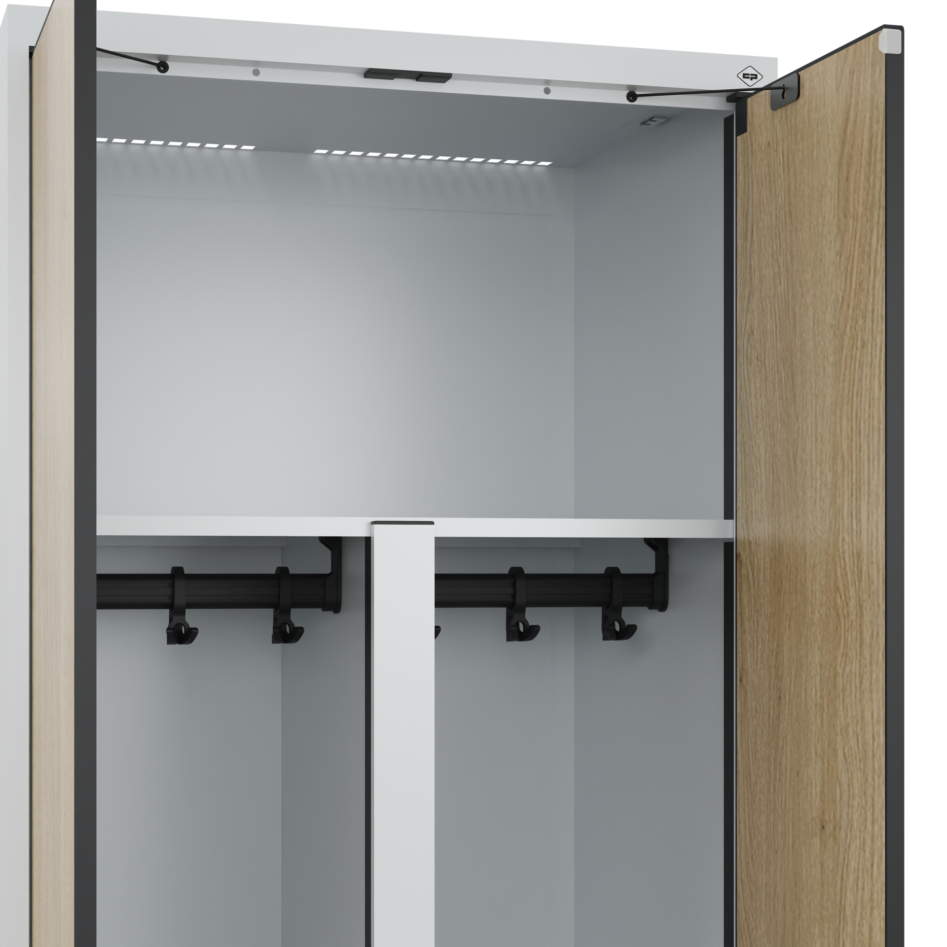 C+P PSA Schwarz-Wei�-Spind Evolo PLUS, 2 Abteile, 1850x600x500mm C+P PSA Schwarz-Wei�-Spind Evolo PLUS, 2 Abteile, 1850x600x500mm