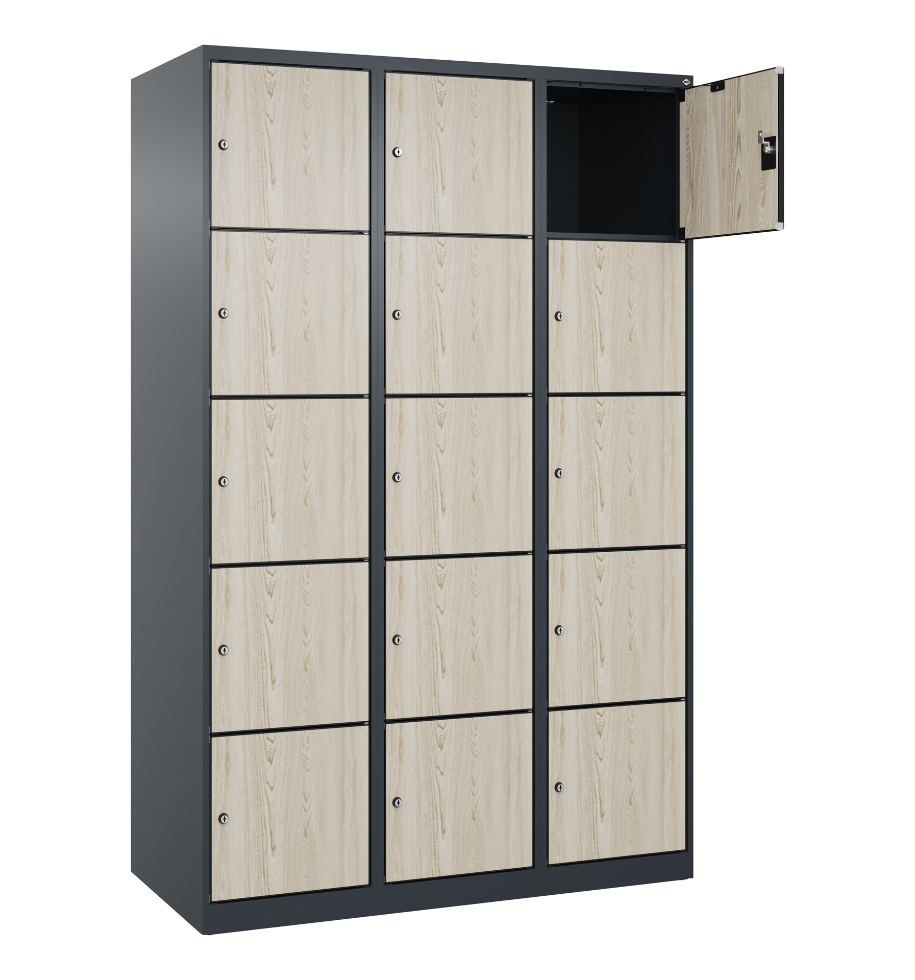 C+P Schlie�fachschrank Evolo PLUS, 15 F�cher, 1850x1200x500mm