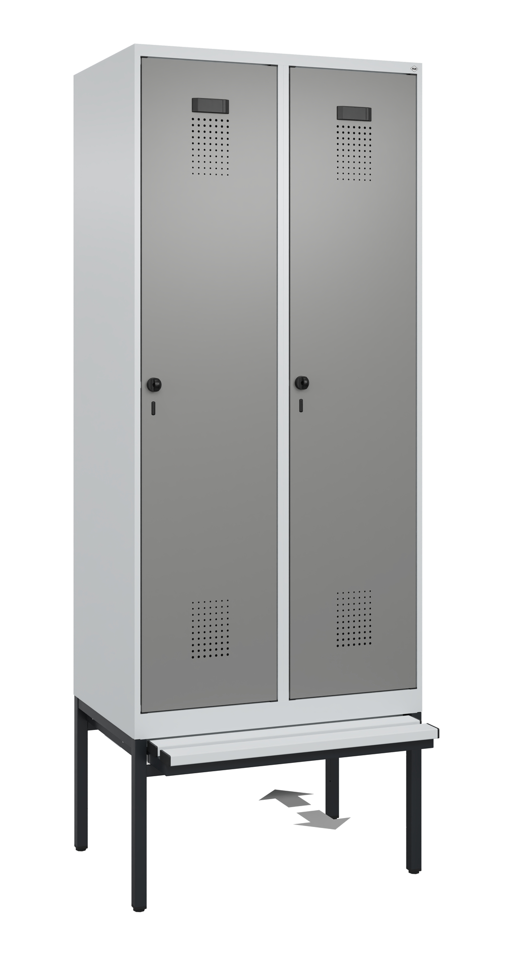C+P Spind Evolo PLUS, Bank, 2 Abteile, 2120x800x815mm