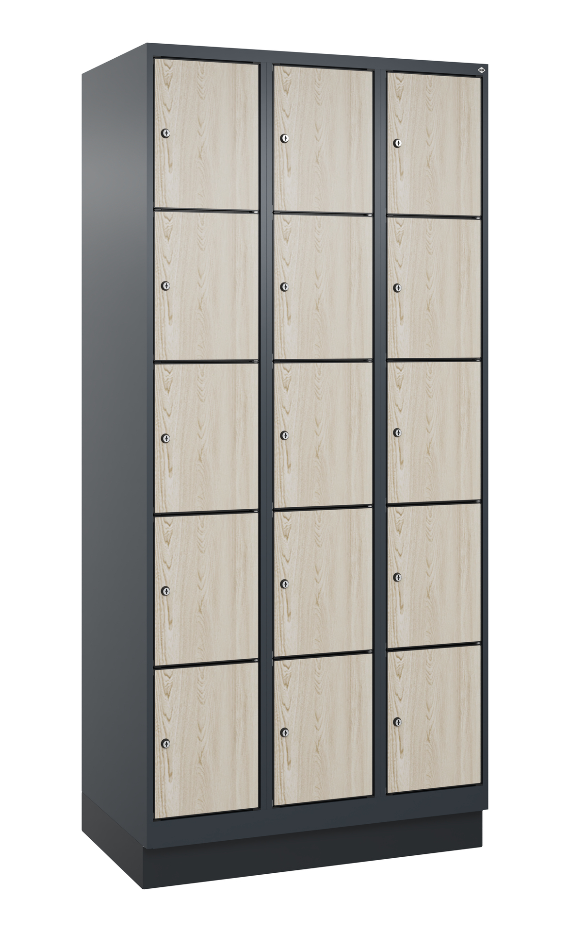 C+P Schlie�fachschrank Evolo PLUS, Sockel, 15 F�cher, 1950x900x500mm