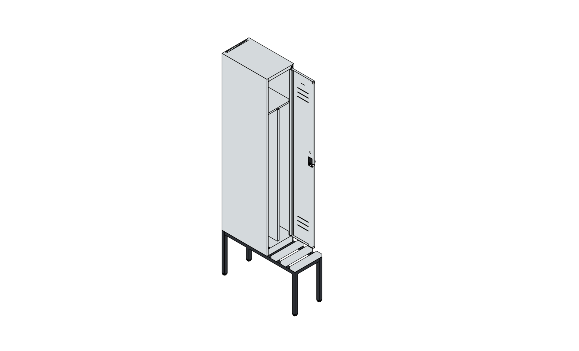 C+P Spind Classic PLUS, Bank, 1 Abteil, 2120x300x8
