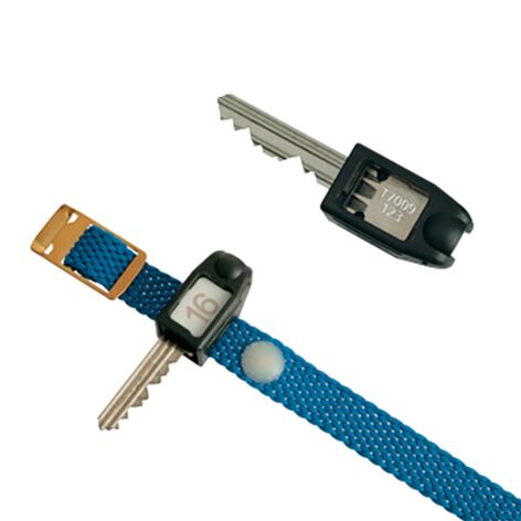 C+P nylon armband met nummerplaat, blauw