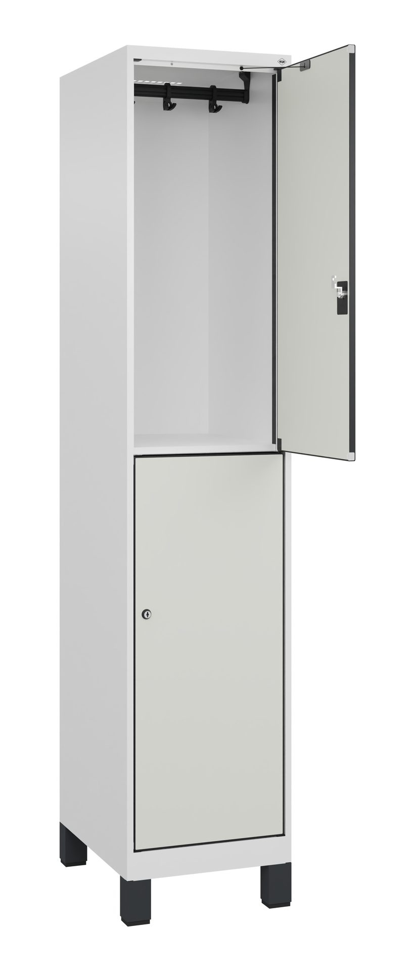 C+P Doppelst�ckiger Spind Evolo PLUS, 2 F�cher, 1950x400x500mm