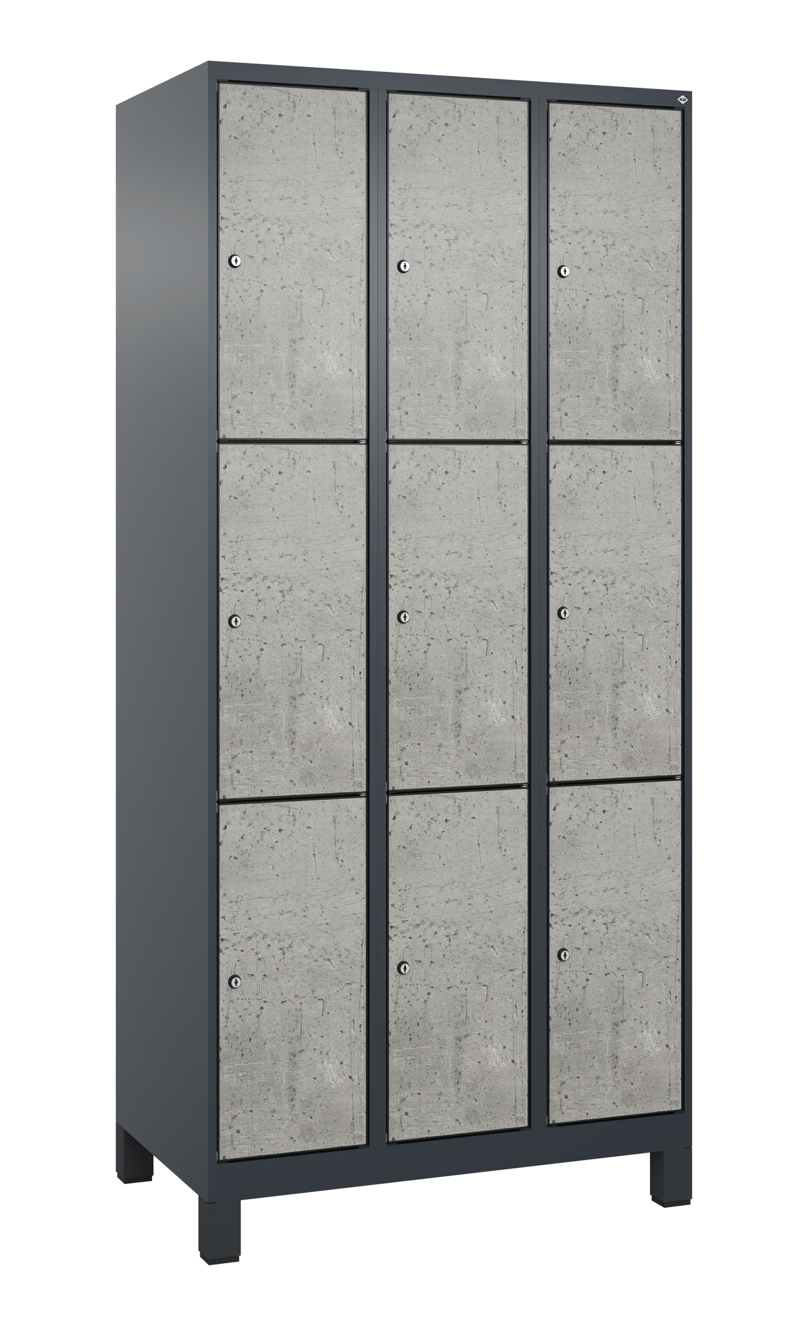C+P Schlie�fachschrank Evolo PLUS, F��e, 9 F�cher, 1950x900x500mm