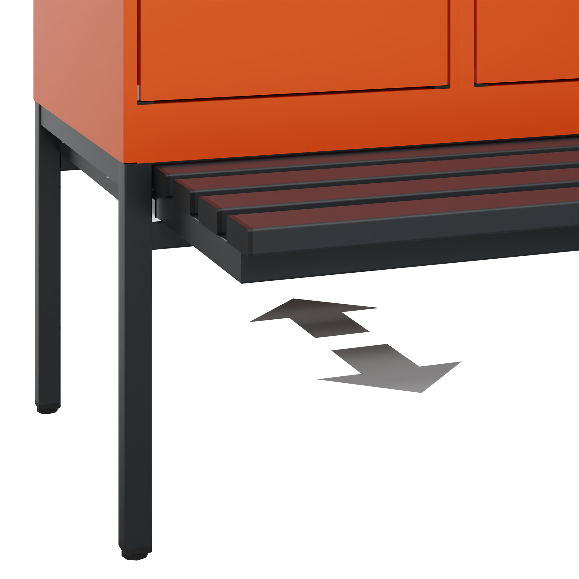 C+P Doppelstöckiger Spind Evolo PLUS, 2 Fächer, 1950x400x815mm