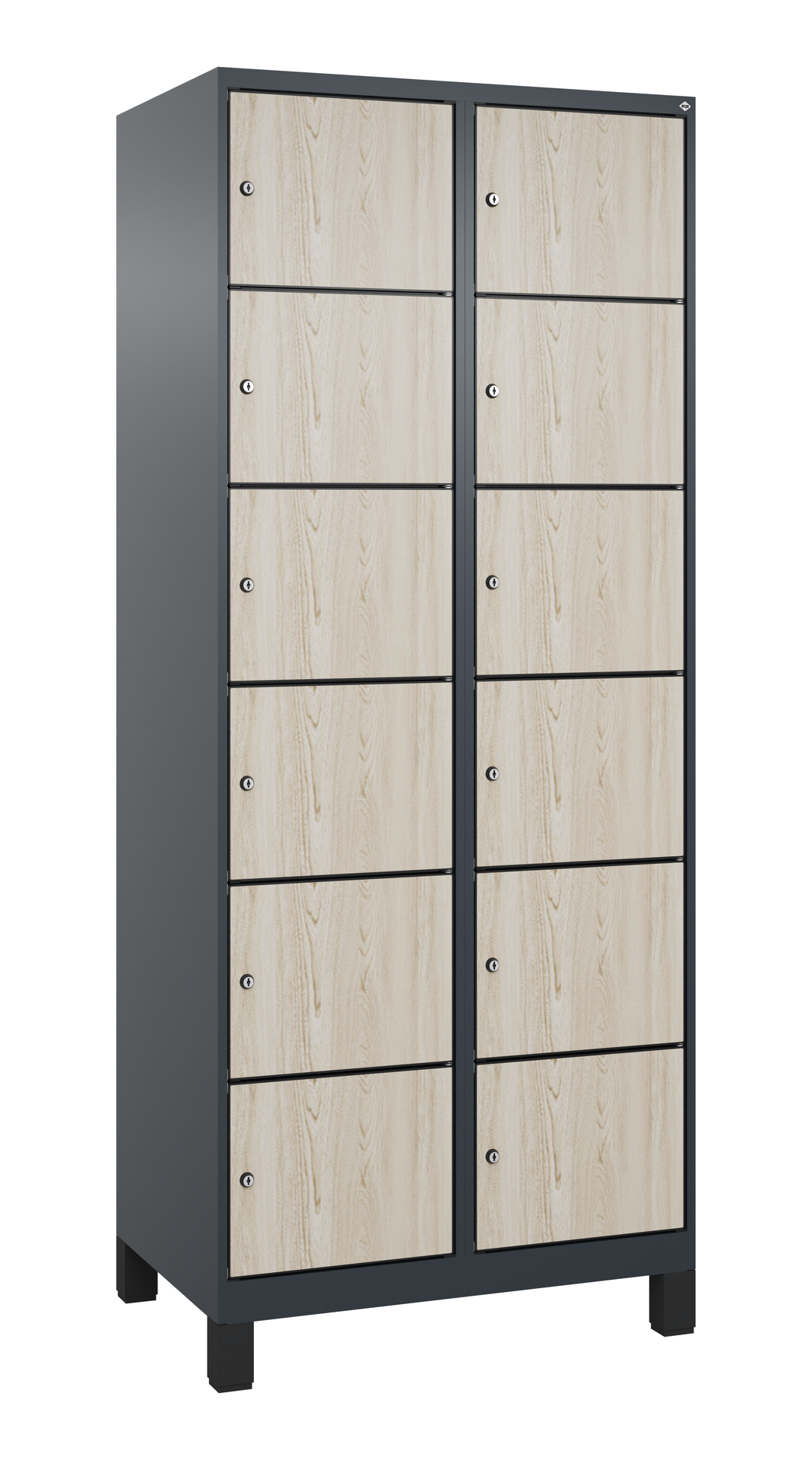 C+P Schlie�fachschrank Evolo PLUS, F��e, 12 F�cher, 1950x800x500mm