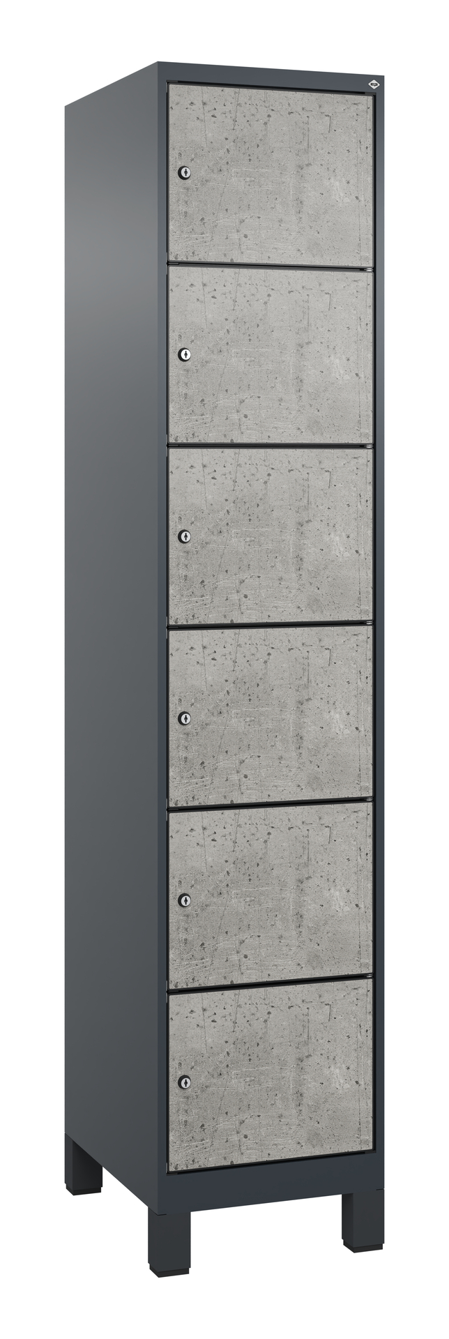 C+P Schlie�fachschrank Evolo PLUS, F��e, 6 F�cher, 1950x400x500mm
