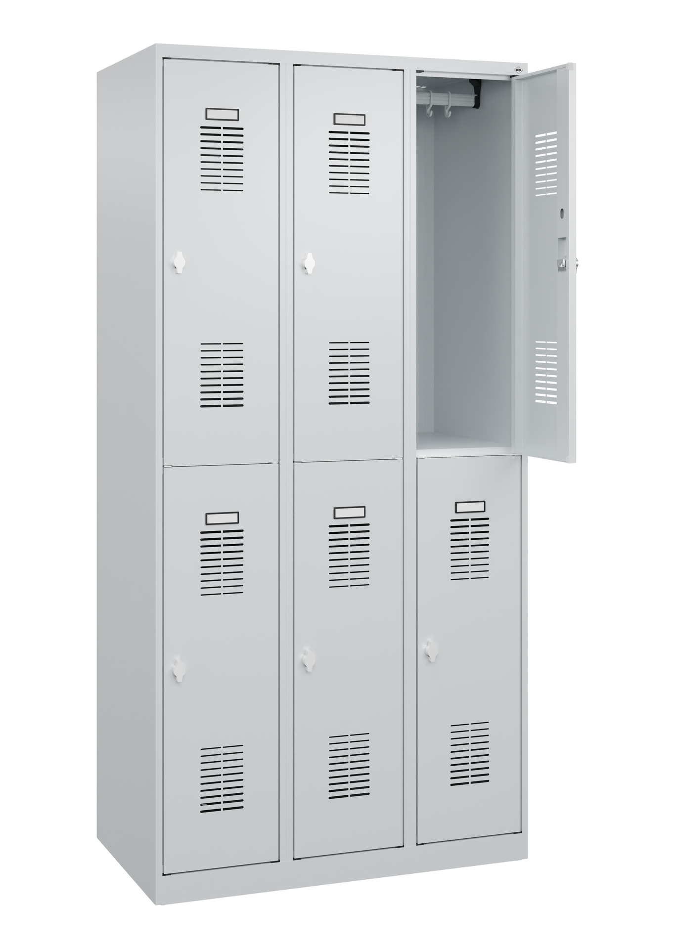 C+P Doppelstöckiger Spind Basis PLUS, 3 Abteile, 1